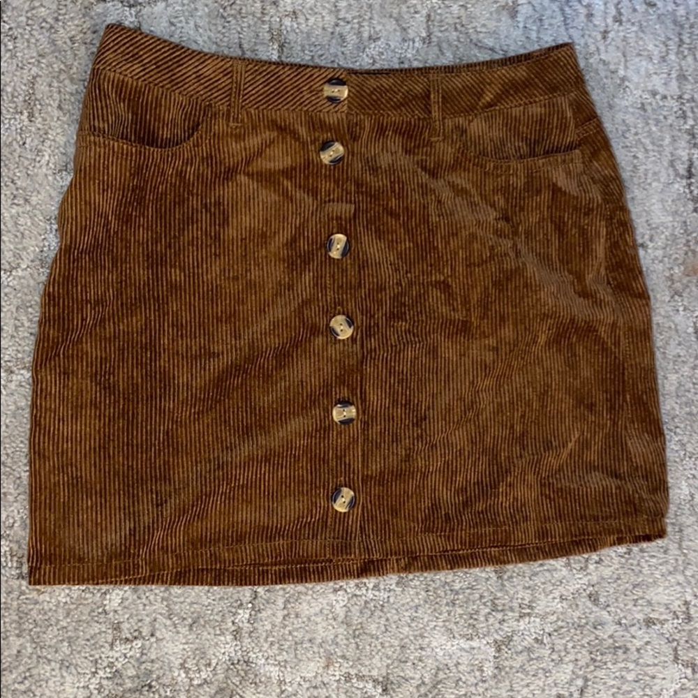Corduroy Button Skirt